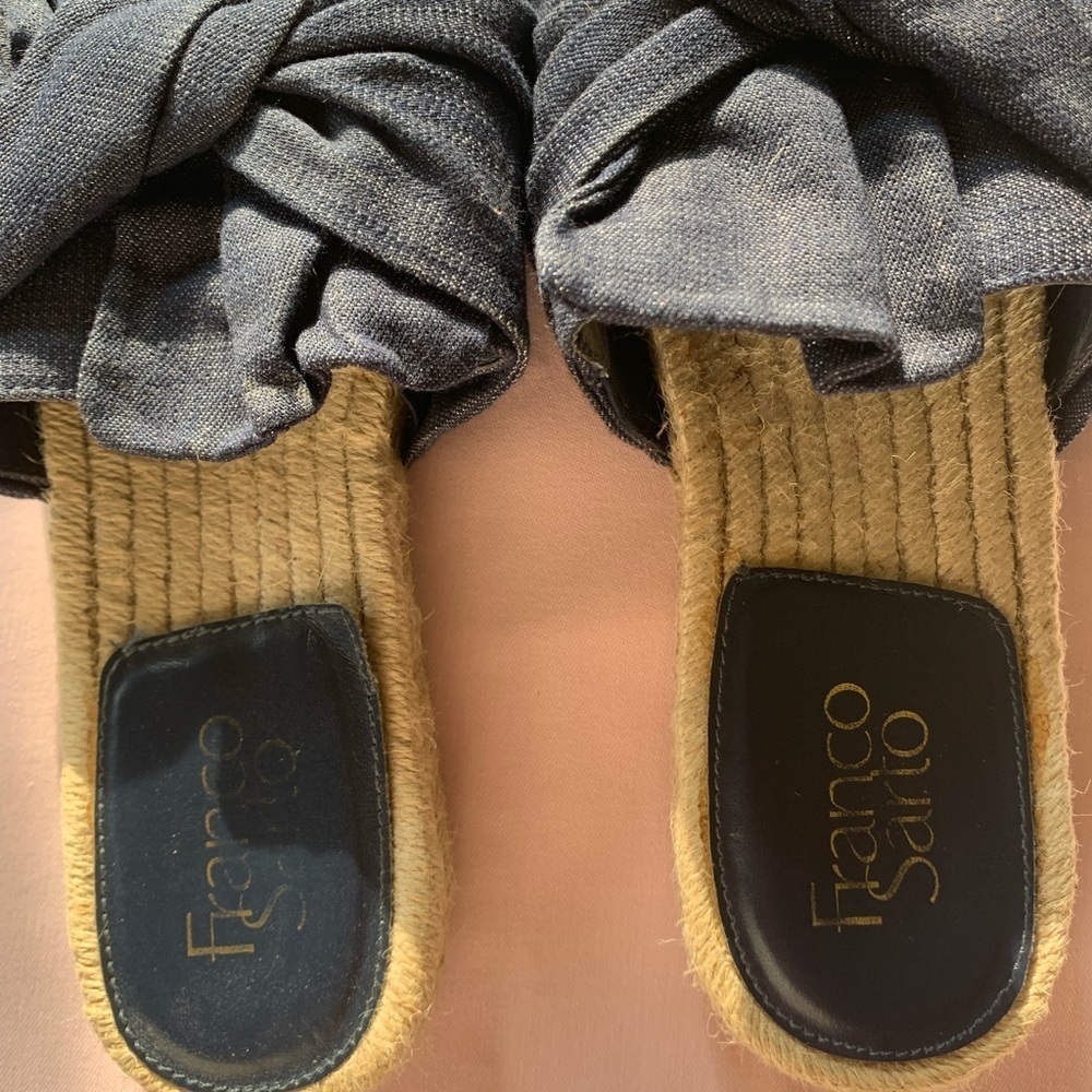 Franco Starto Blue Denim Bow and Tan Sandals: Clean Smoke Free Home​​​​ - Picture 2 of 8